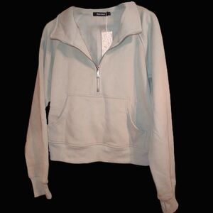 NWT Women's 'Automet' Light Green 1/4 Zip Sweatshirt Sz L